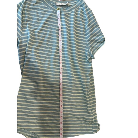 Free People Night Sky Tee Sage Green White Stripe Women’s Large NWT - Picture 9 of 12